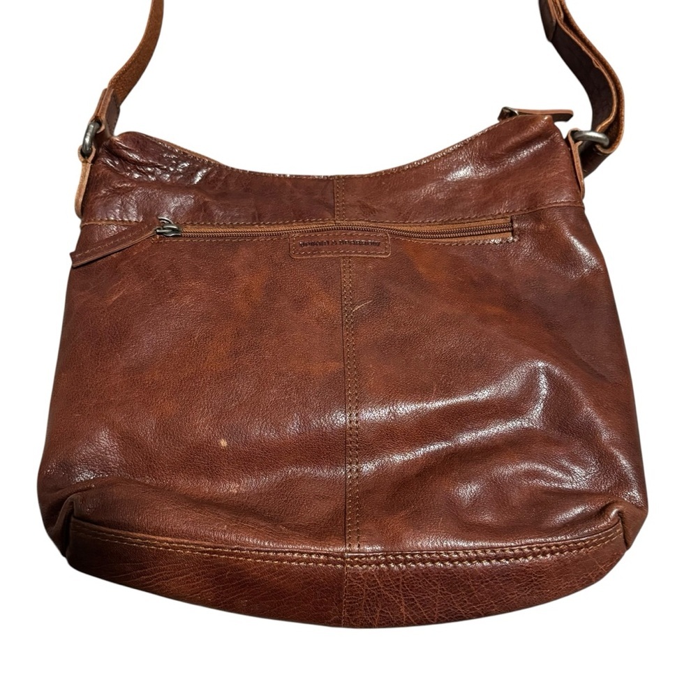 Spikes and Sparrow Messenger Bag Cognac Leather Satchel Crossbody Academia - Picture 5 of 7
